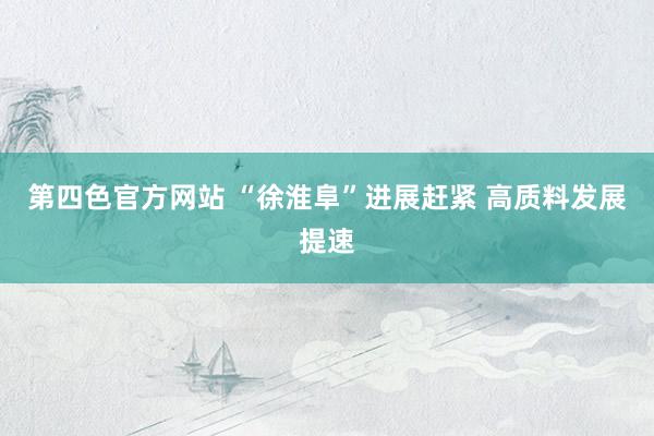第四色官方网站 “徐淮阜”进展赶紧 高质料发展提速