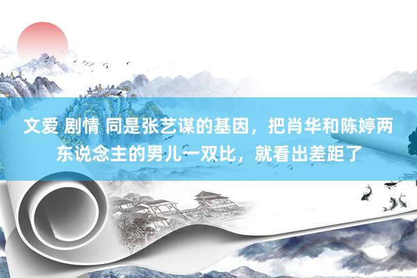 文爱 剧情 同是张艺谋的基因，把肖华和陈婷两东说念主的男儿一双比，就看出差距了