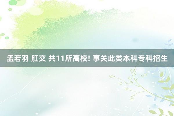 孟若羽 肛交 共11所高校! 事关此类本科专科招生