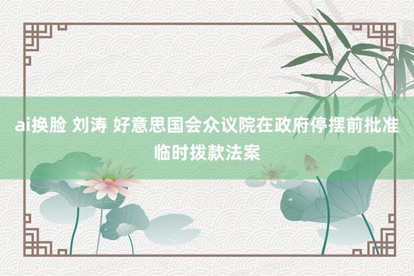 ai换脸 刘涛 好意思国会众议院在政府停摆前批准临时拨款法案