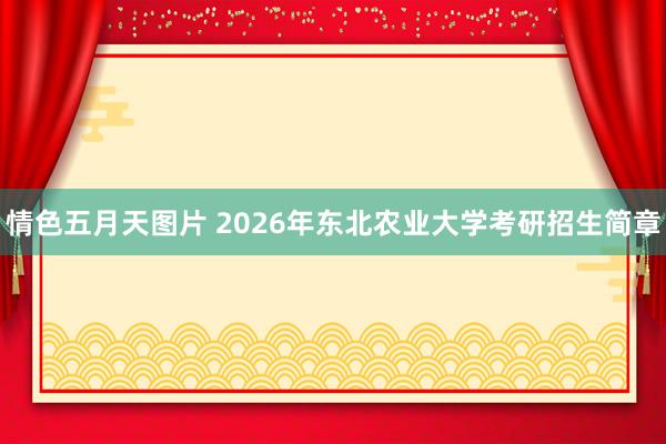 情色五月天图片 2026年东北农业大学考研招生简章