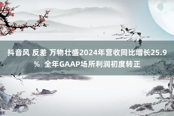 抖音风 反差 万物壮盛2024年营收同比增长25.9%  全年GAAP场所利润初度转正