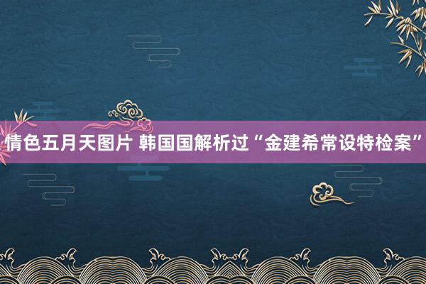 情色五月天图片 韩国国解析过“金建希常设特检案”