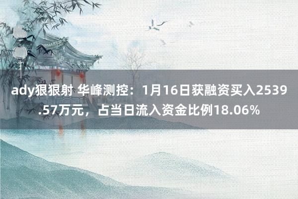 ady狠狠射 华峰测控：1月16日获融资买入2539.57万元，占当日流入资金比例18.06%