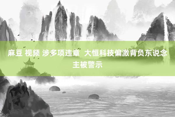 麻豆 视频 涉多项违章  大恒科技偏激背负东说念主被警示