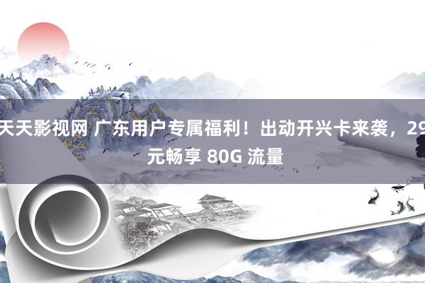 天天影视网 广东用户专属福利！出动开兴卡来袭，29 元畅享 80G 流量