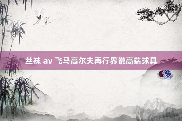 丝袜 av 飞马高尔夫再行界说高端球具