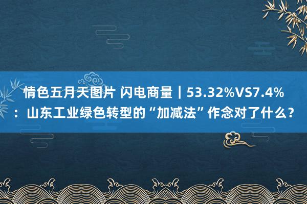 情色五月天图片 闪电商量｜53.32%VS7.4%：山东工业绿色转型的“加减法”作念对了什么？
