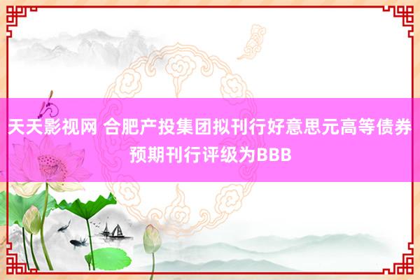 天天影视网 合肥产投集团拟刊行好意思元高等债券预期刊行评级为BBB