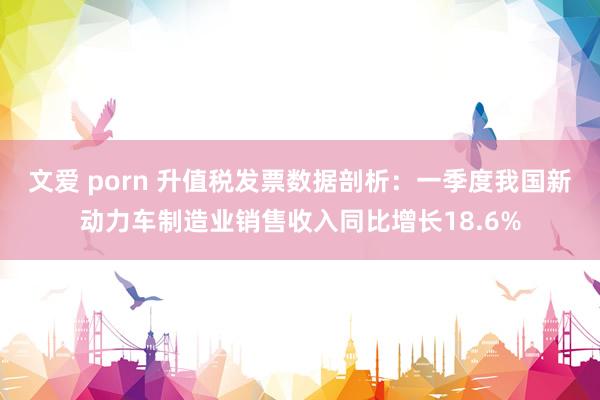 文爱 porn 升值税发票数据剖析：一季度我国新动力车制造业销售收入同比增长18.6%