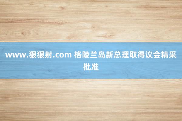 www.狠狠射.com 格陵兰岛新总理取得议会精采批准