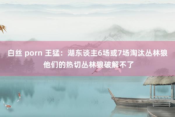 白丝 porn 王猛：湖东谈主6场或7场淘汰丛林狼 他们的热切丛林狼破解不了