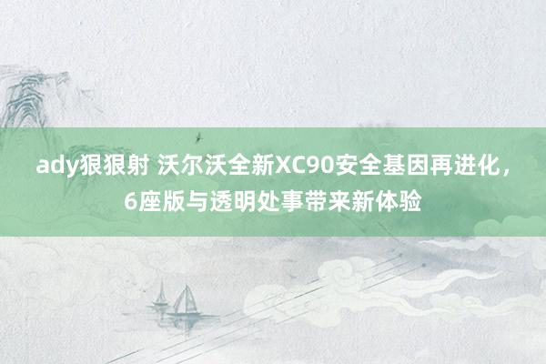 ady狠狠射 沃尔沃全新XC90安全基因再进化，6座版与透明处事带来新体验