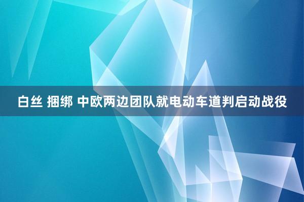 白丝 捆绑 中欧两边团队就电动车道判启动战役