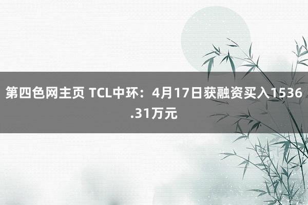 第四色网主页 TCL中环：4月17日获融资买入1536.31万元