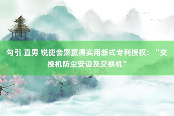 勾引 直男 锐捷会聚赢得实用新式专利授权：“交换机防尘安设及交换机”