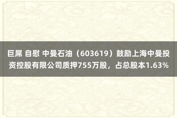 巨屌 自慰 中曼石油（603619）鼓励上海中曼投资控股有限公司质押755万股，占总股本1.63%