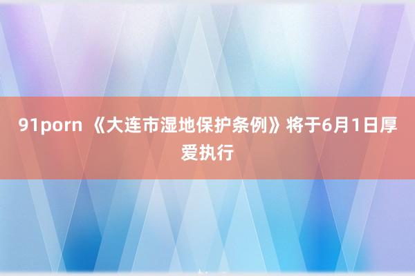 91porn 《大连市湿地保护条例》将于6月1日厚爱执行