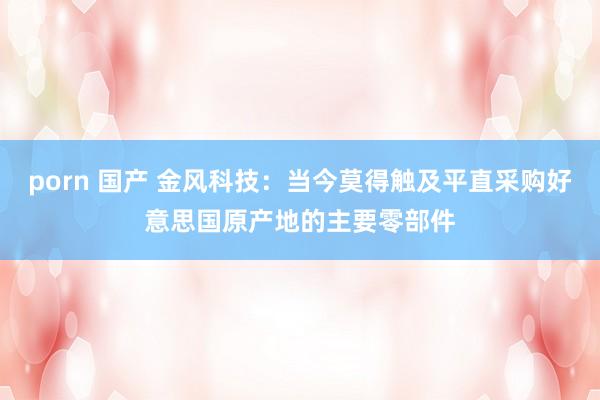 porn 国产 金风科技：当今莫得触及平直采购好意思国原产地的主要零部件