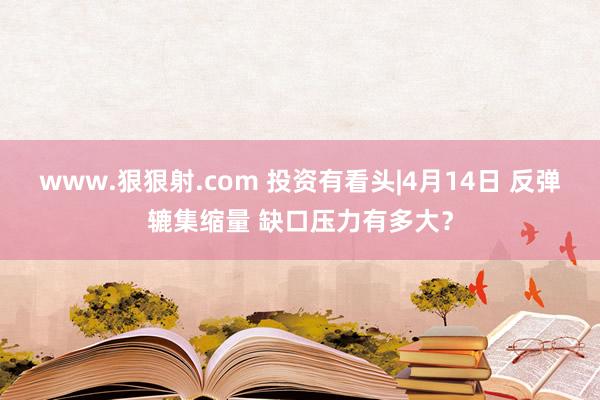 www.狠狠射.com 投资有看头|4月14日 反弹辘集缩量 缺口压力有多大?