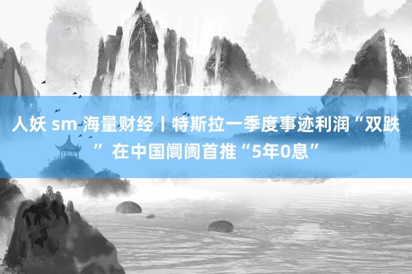 人妖 sm 海量财经丨特斯拉一季度事迹利润“双跌” 在中国阛阓首推“5年0息”