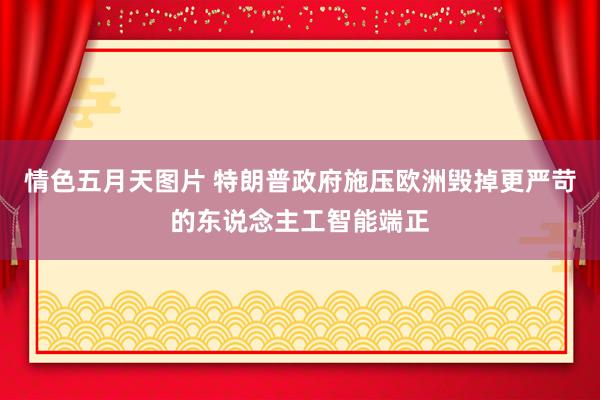 情色五月天图片 特朗普政府施压欧洲毁掉更严苛的东说念主工智能端正